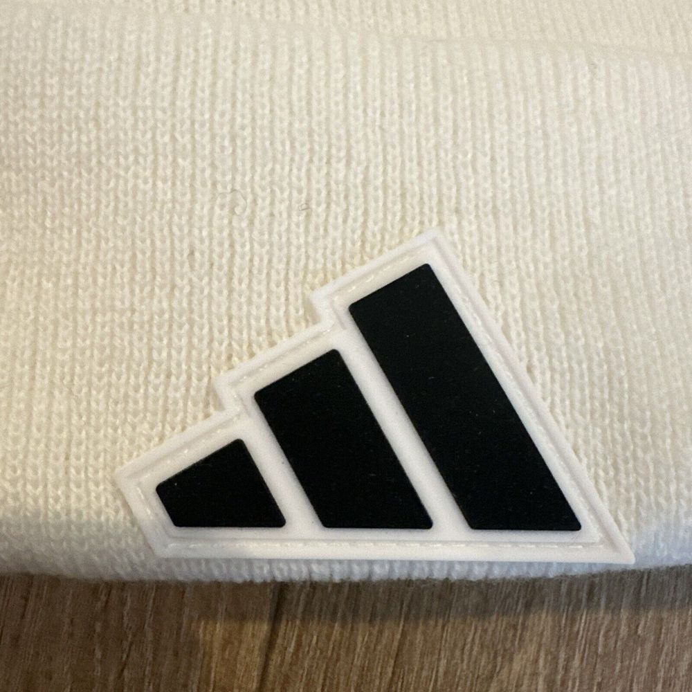 Adidas‎ Logo Women's Postseason Fold Beanie Magic White /Black NWT - Picture 6 of 7